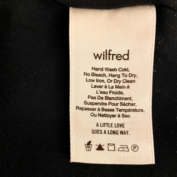 WILFRED Aritzia Floral Aubagne Cut Out Tie Front Dress Black w/ Cream Blue - Picture 12 of 14